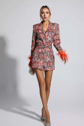 Remington Floral Feather Mini Dress